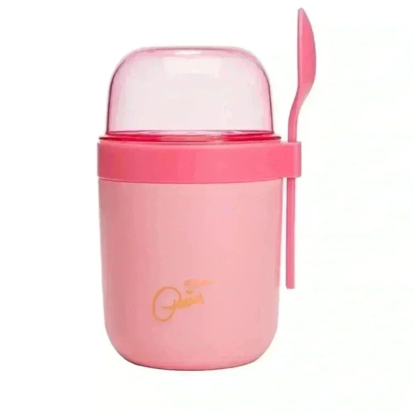 Paris Hilton Pink Snack Cup With Spoon and Dipping Container NWT - Picture 3 of 8